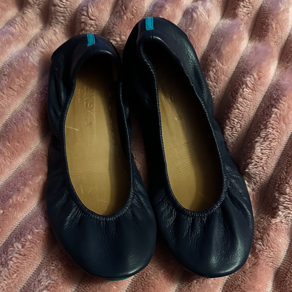 Tieks Midnight Blue Leather Flats